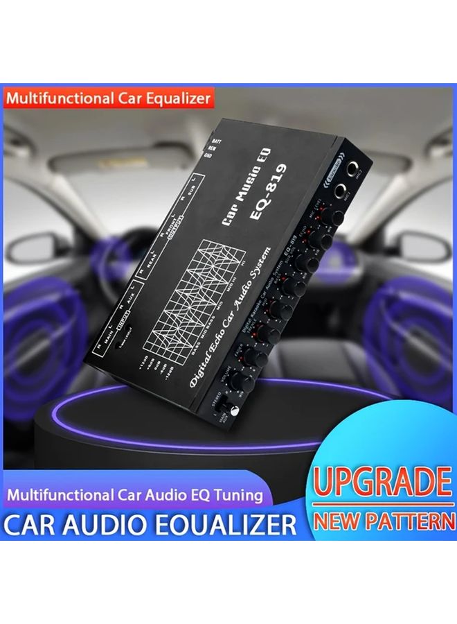 مُساوي صوت السيارة موديل 819 يعمل بالطاقة عبر منفذ USB 4 إعدادات تأخير 16 تأثيرًا تصميم مدمج لجميع المركبات - Image 1
